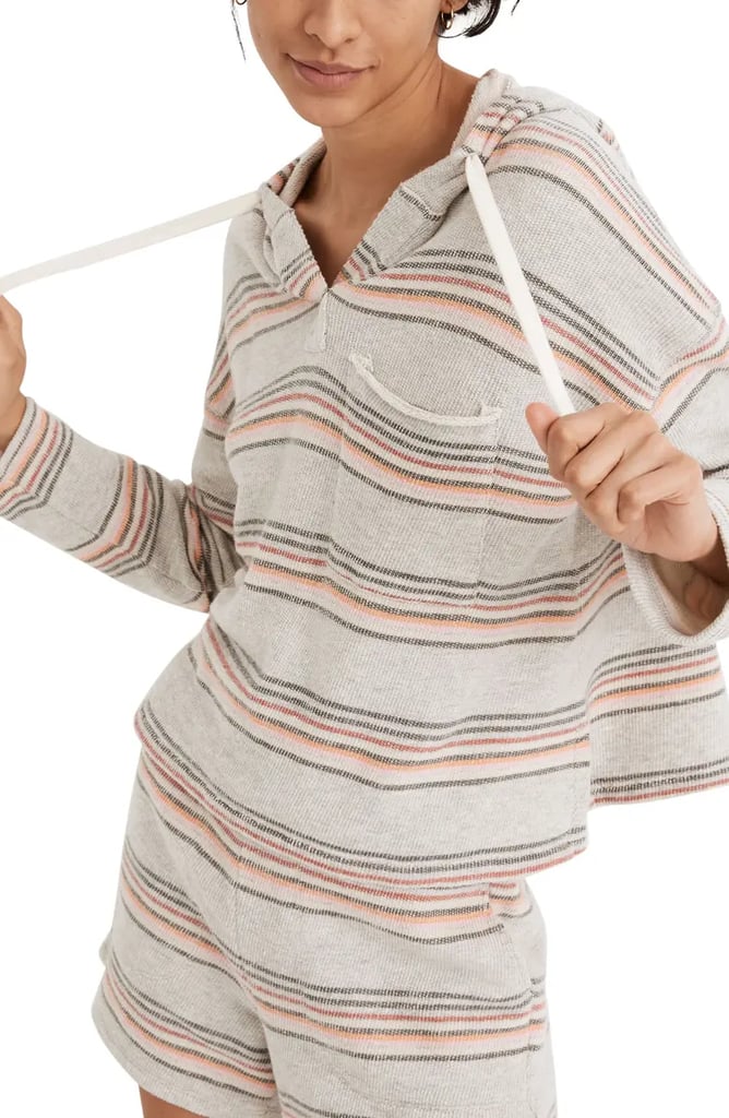 Groovy Hoodie: Madewell MWL Beach Stripe Long Sleeve Cotton Hoodie