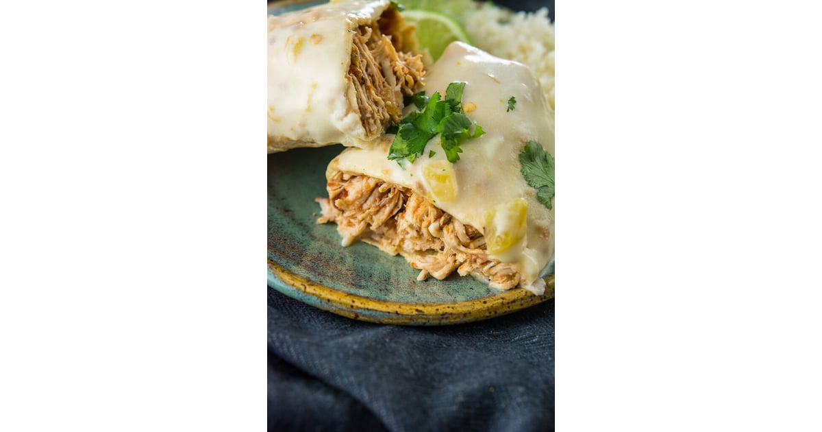 Smothered Chicken Burritos SlowCooker Latin Recipes POPSUGAR