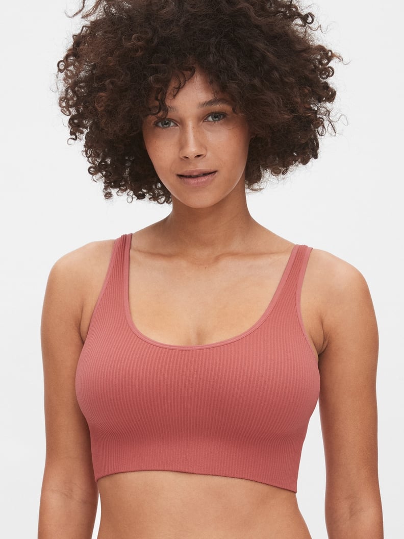 Red Seamless Ribbed Bralette (Extended Sizes)