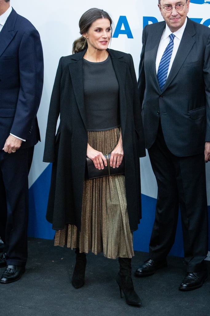 Queen Letizia's Pleated Midi Skirt November 2018