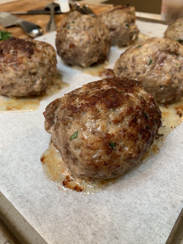 Inside-Out Meatballs With Mozzarella Cheese Recipe | POPSUGAR Food