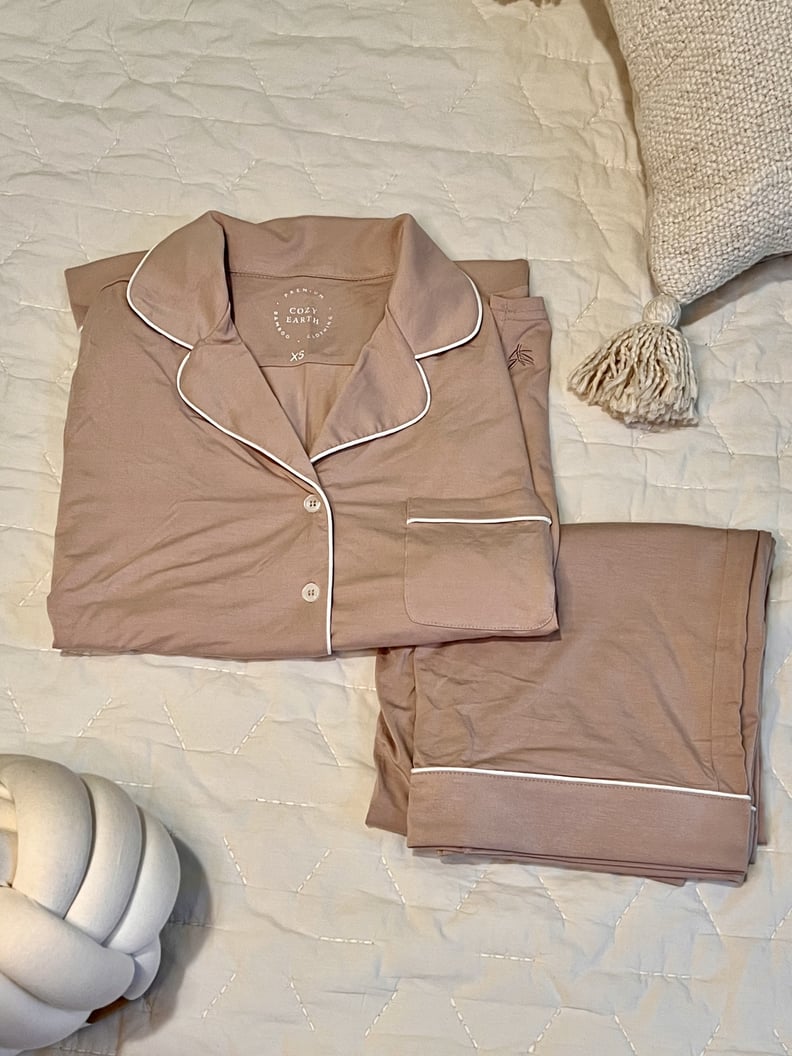 Cozy Earth Bamboo Pajama Set on bed.