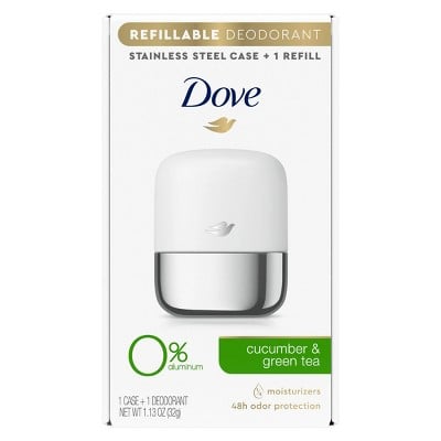 Best Refillable Deodourant: Dove Beauty 0% Aluminium Cucumber & Green Tea Refillable Deodourant