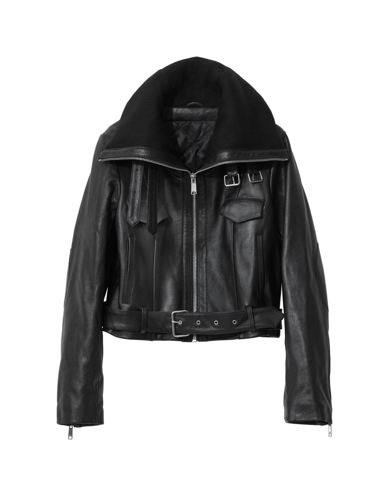 H&M Padded-Collar Leather Jacket