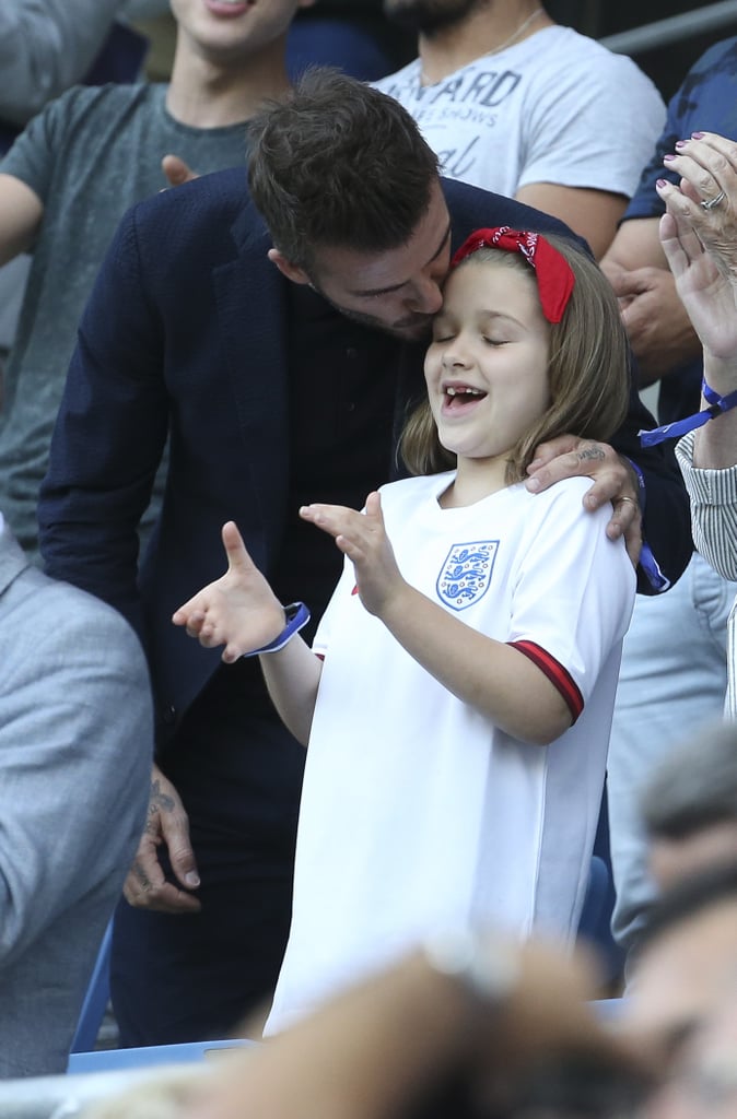 David Beckham and Harper at World Cup Pictures June 2019