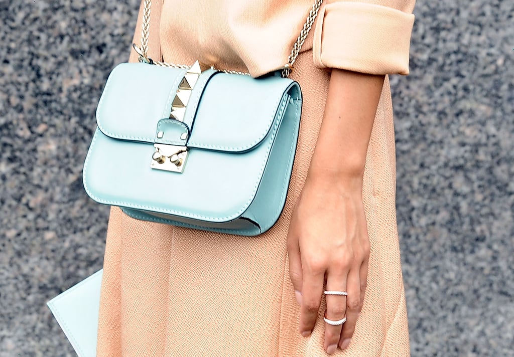 A pale blue bag was a perfect match against a pstel dress. | Best ...