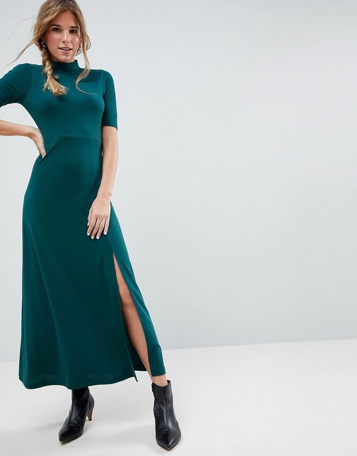 ASOS Crepe Maxi Dress With Sweetheart Back