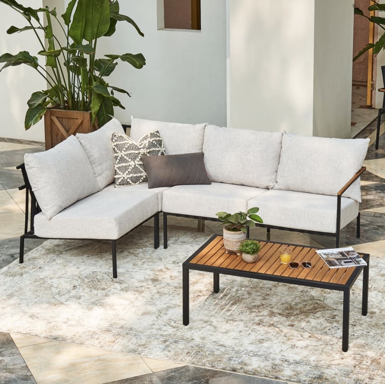 Black and shop white outdoor sectional