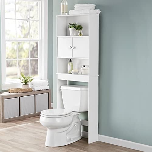 Over-the-Toilet Cabinet-and-Shelf Unit: Generic Bathroom Storage Over the Toilet Space Saver