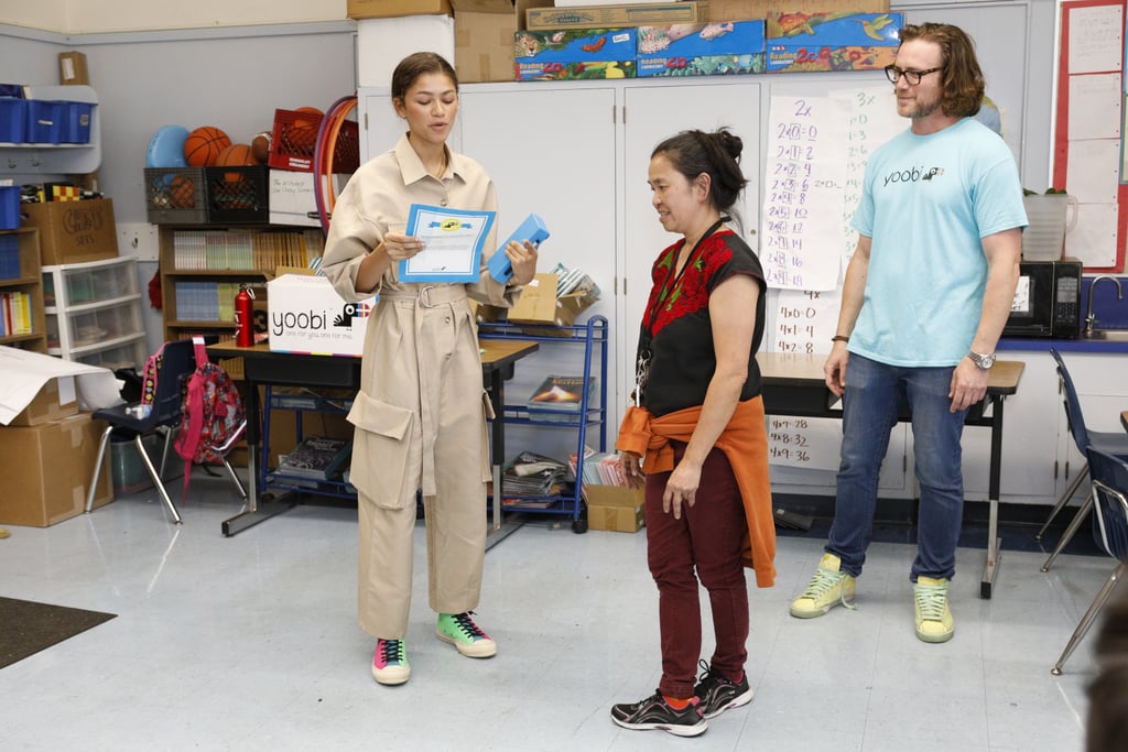 Zendaya Visits Global Family Elementary School in Oakland