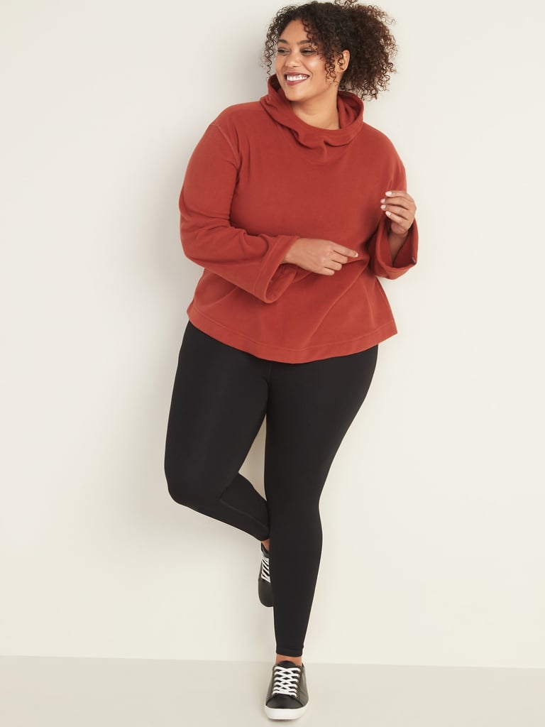 Micro Performance Fleece Plus-Size Cinched-Sleeve Swing Hoodie