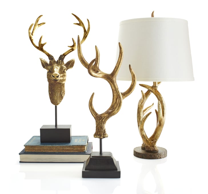 Golden Deer Head Bust (50), Golden Antler Finial (60), and Antler