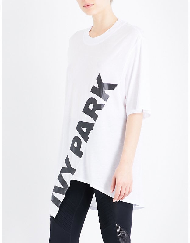 Ivy Park Logo-Print Asymmetric Jersey T-Shirt