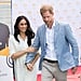 Meghan Markle Holds Hands With Price Harry in a White Dress