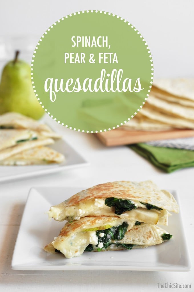 Spinach Pear Feta Quesadillas | Quick Quesadilla Recipes | POPSUGAR ...