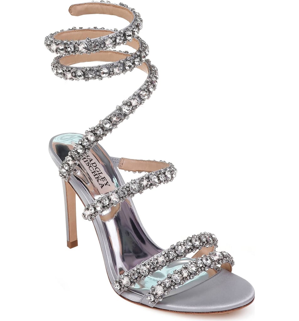 Badgley Mischka Peace Crystal Ankle Wrap Sandal