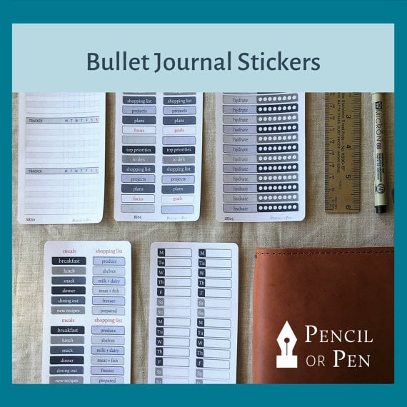 Bullet Journal Stickers For Leuchtturm1917 and Midori Travelers Notebooks