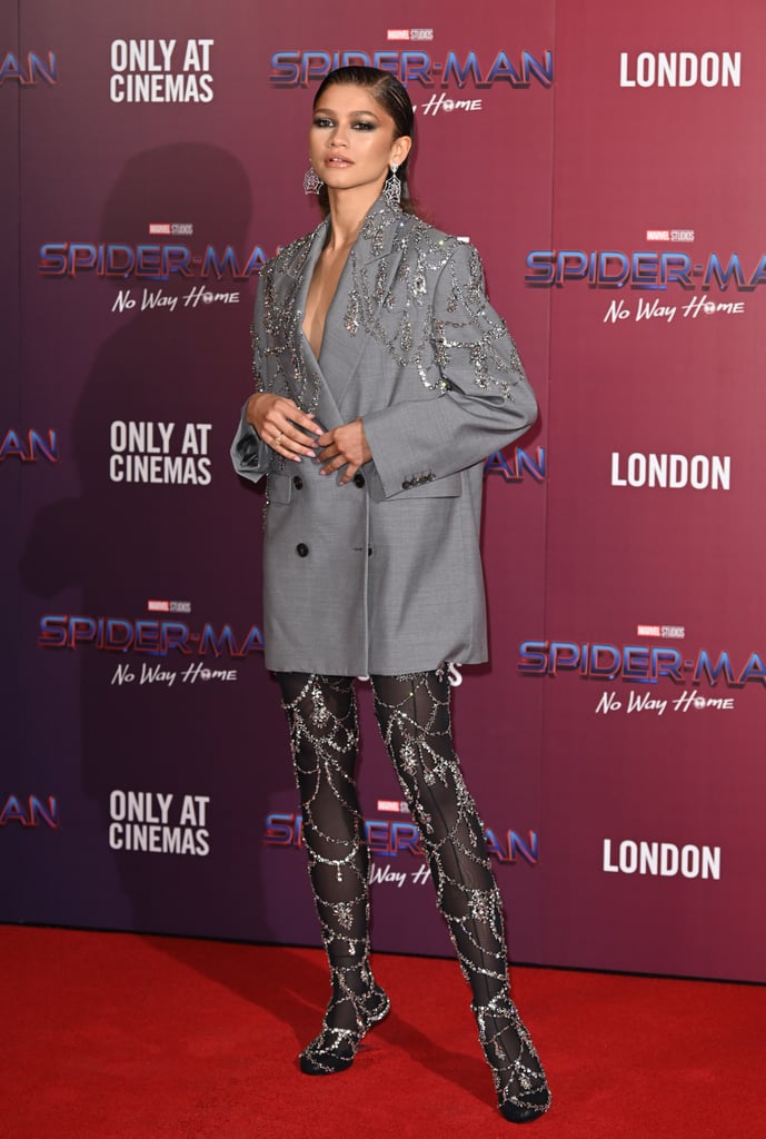 Zendaya's Alexander McQueen Blazer Dress and Spiderweb Earrings