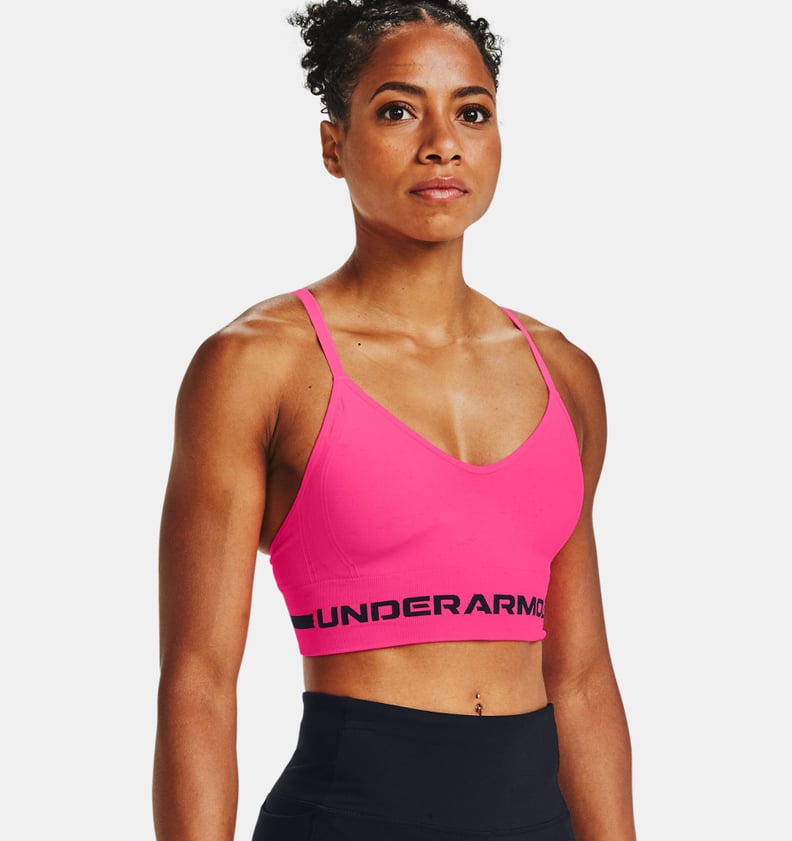  Under Armour Womens Crossback Mid Heather Bra, Retro Pink  Light Heather