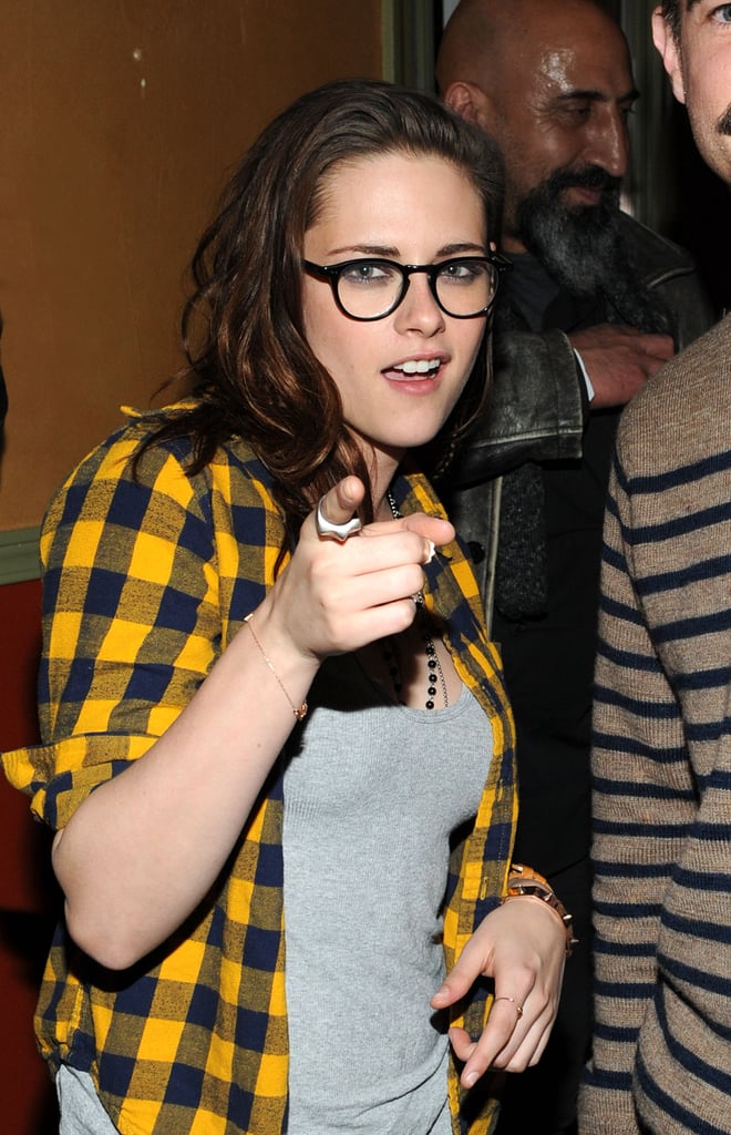 Kristen Stewart pointed at the camera at ChefDance on Friday.
