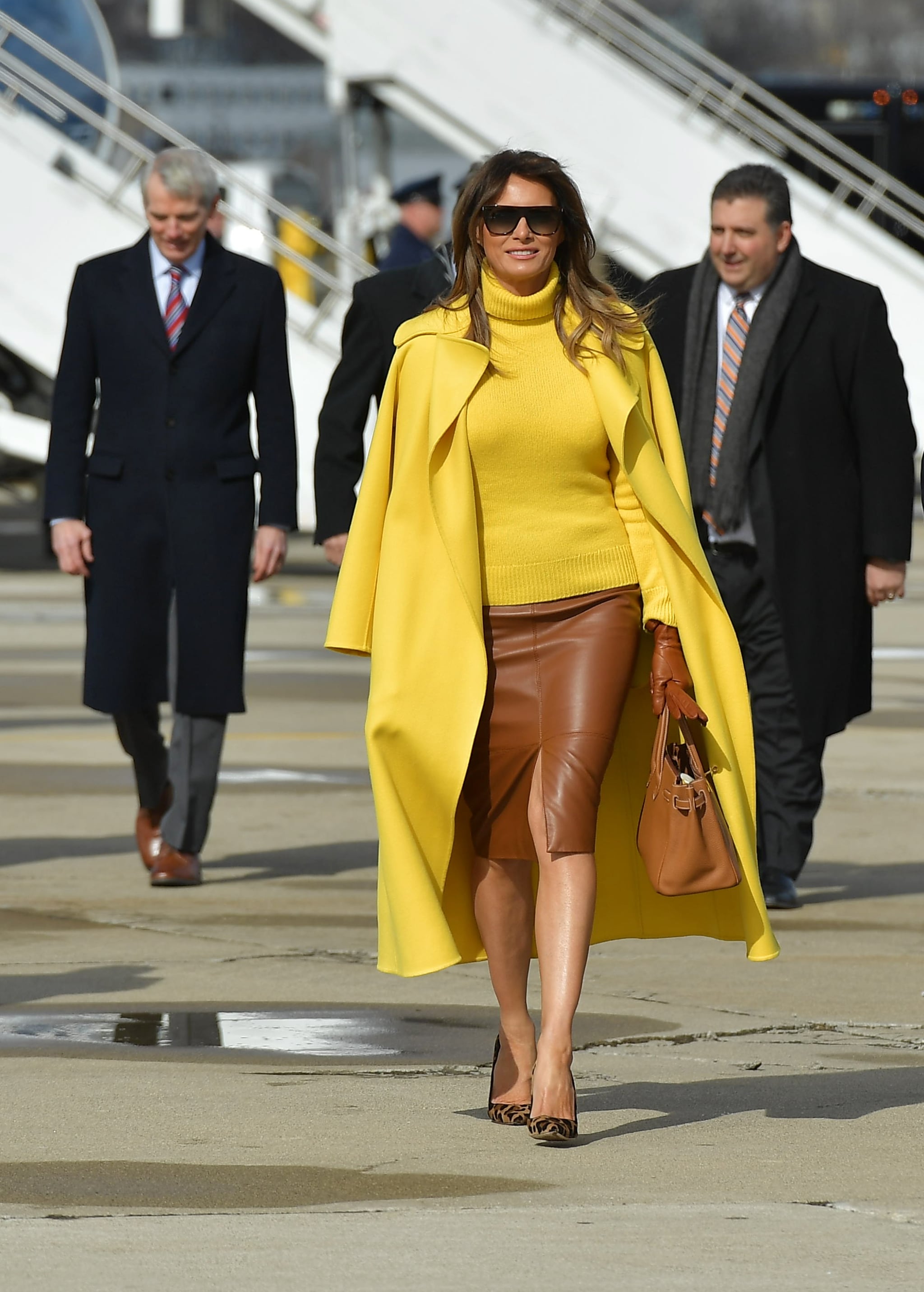 Melania Trump Wearing Yellow Ralph Lauren Coat | POPSUGAR Fashion