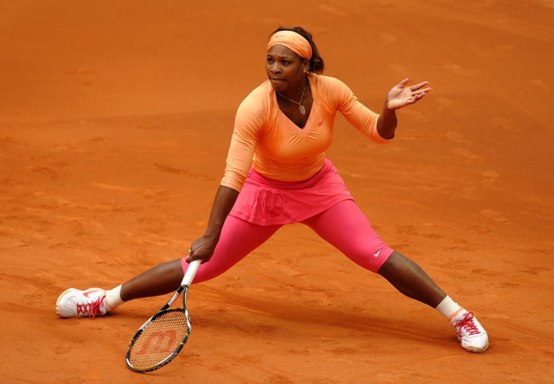 Serena Williams Wearing White and Pink Nikes at the Madrid Open in 2010