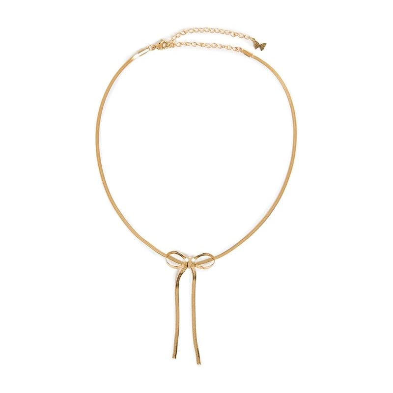 Adina Eden Women's Herringbone Bow Tie Choker Necklace