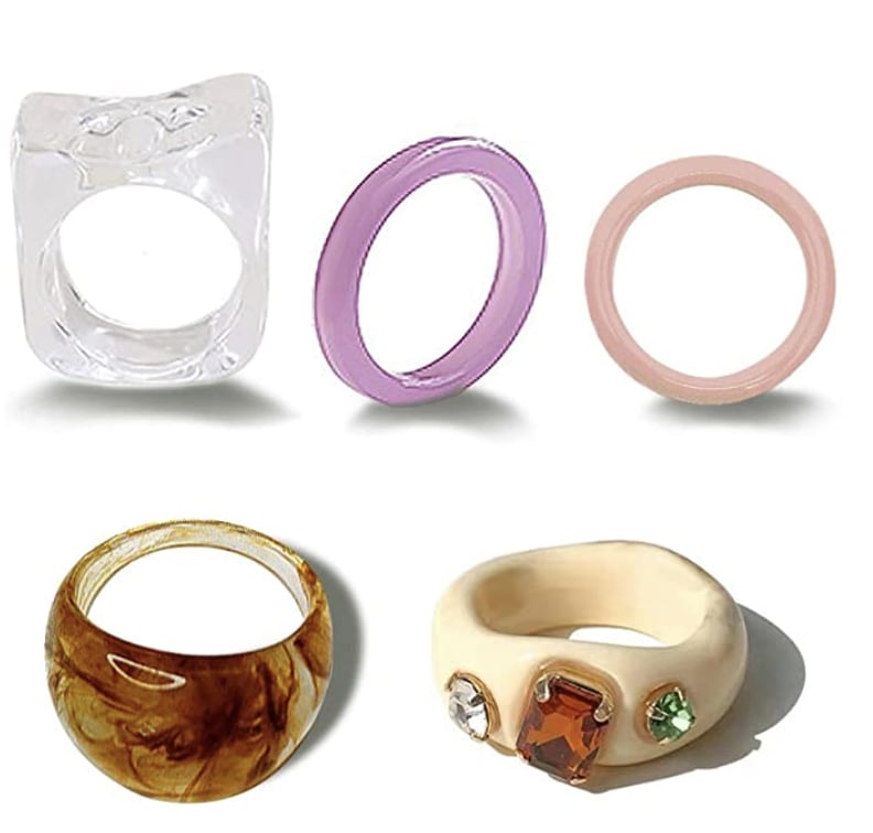 YOOE Colourful Chunky Acrylic Resin Rings