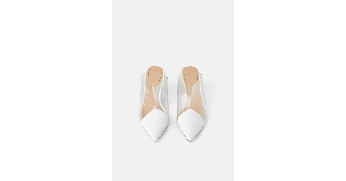 Zara Mid-Height Heeled Mules With Vinyl 