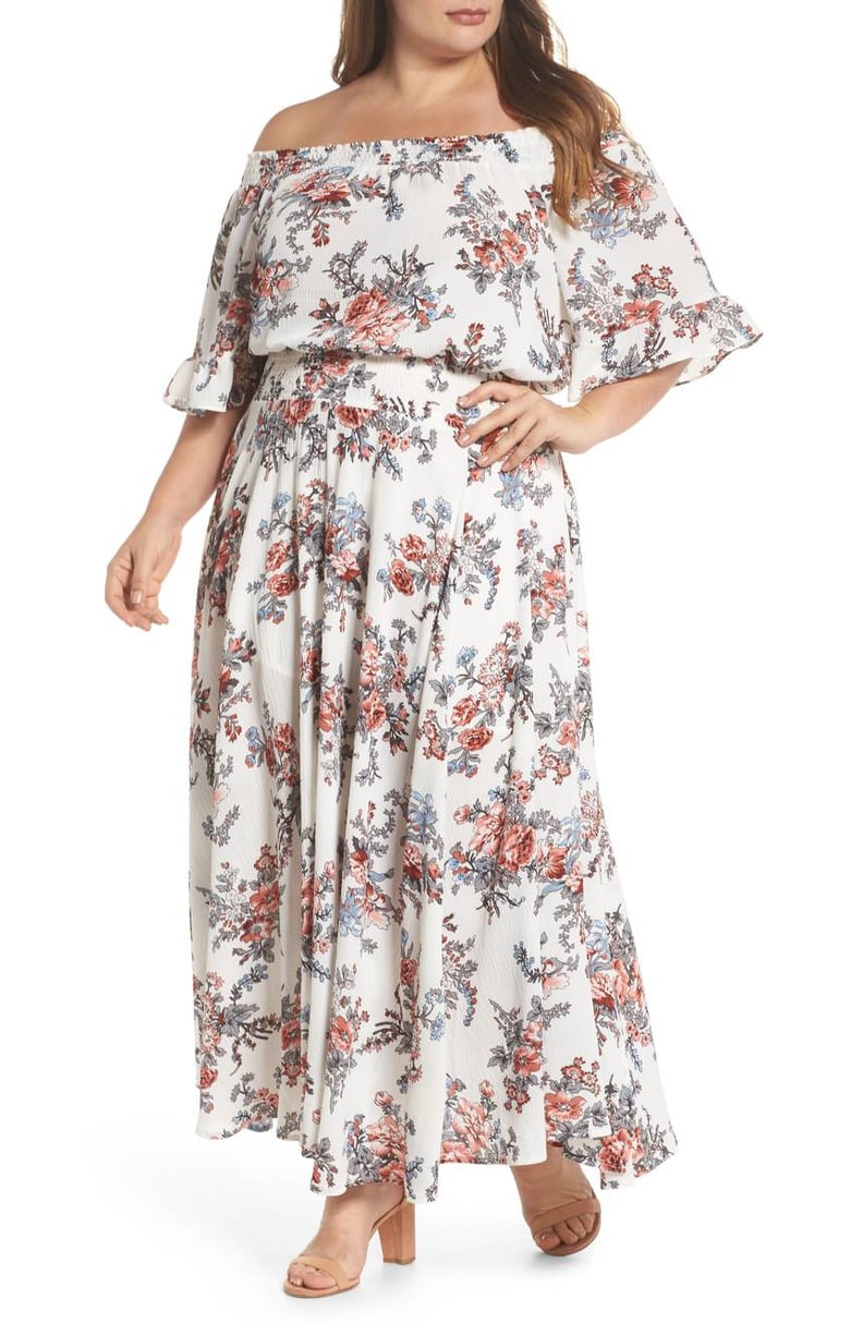 Glamorous Print Off-the-Shoulder Maxi Dress