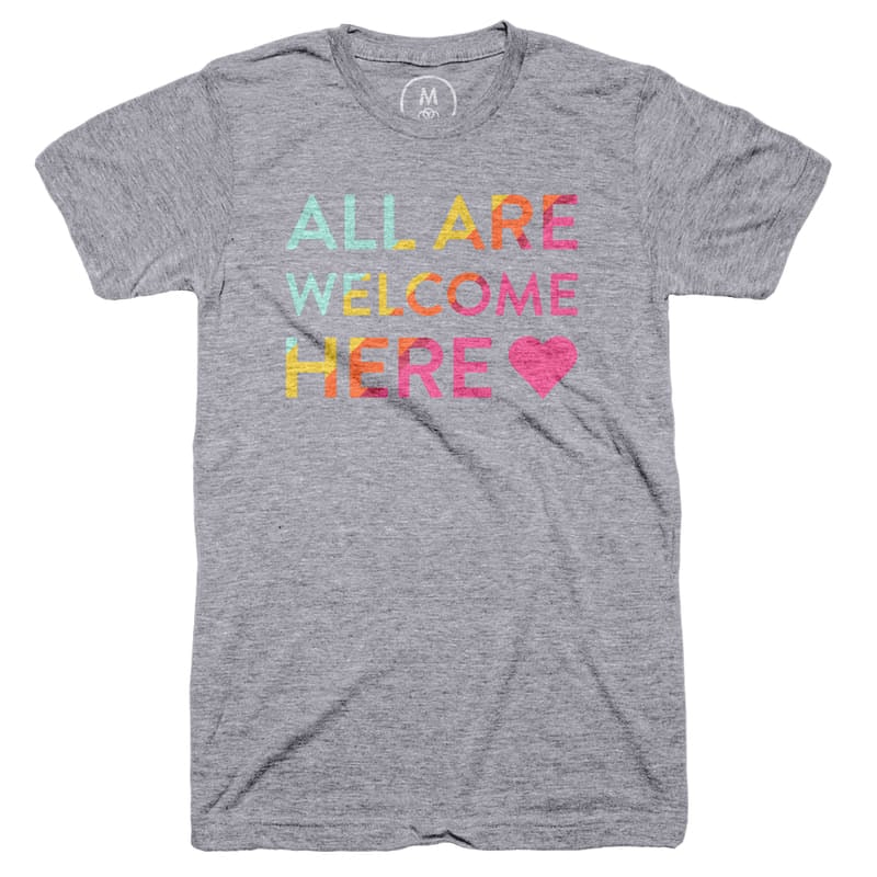 All Are Welcome Here T-Shirt ($28)
"All designer profits will go to the ACLU."
