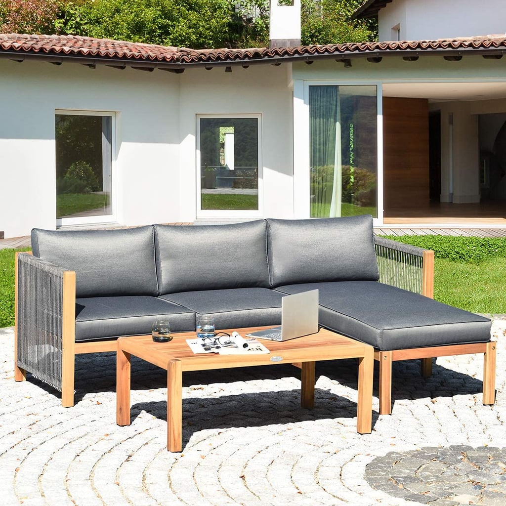 一套现代沙发:Tangkula L型户外家具