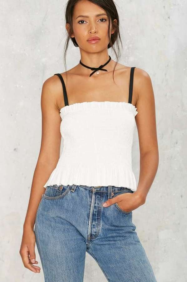 Factory Strap It Together Tube Top ($48) | Bella Hadid's White Tube Top ...