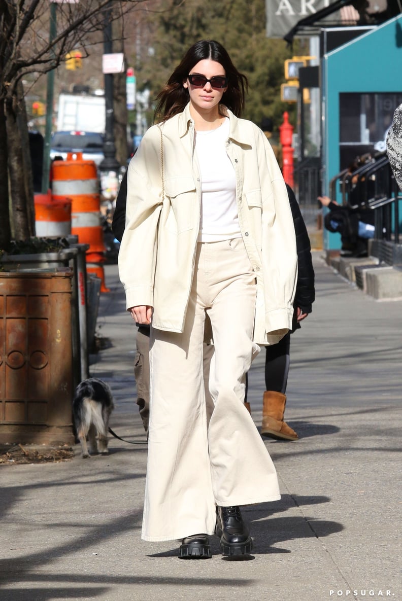 Kendall Jenner's Beige Outfit in New York | POPSUGAR Fashion