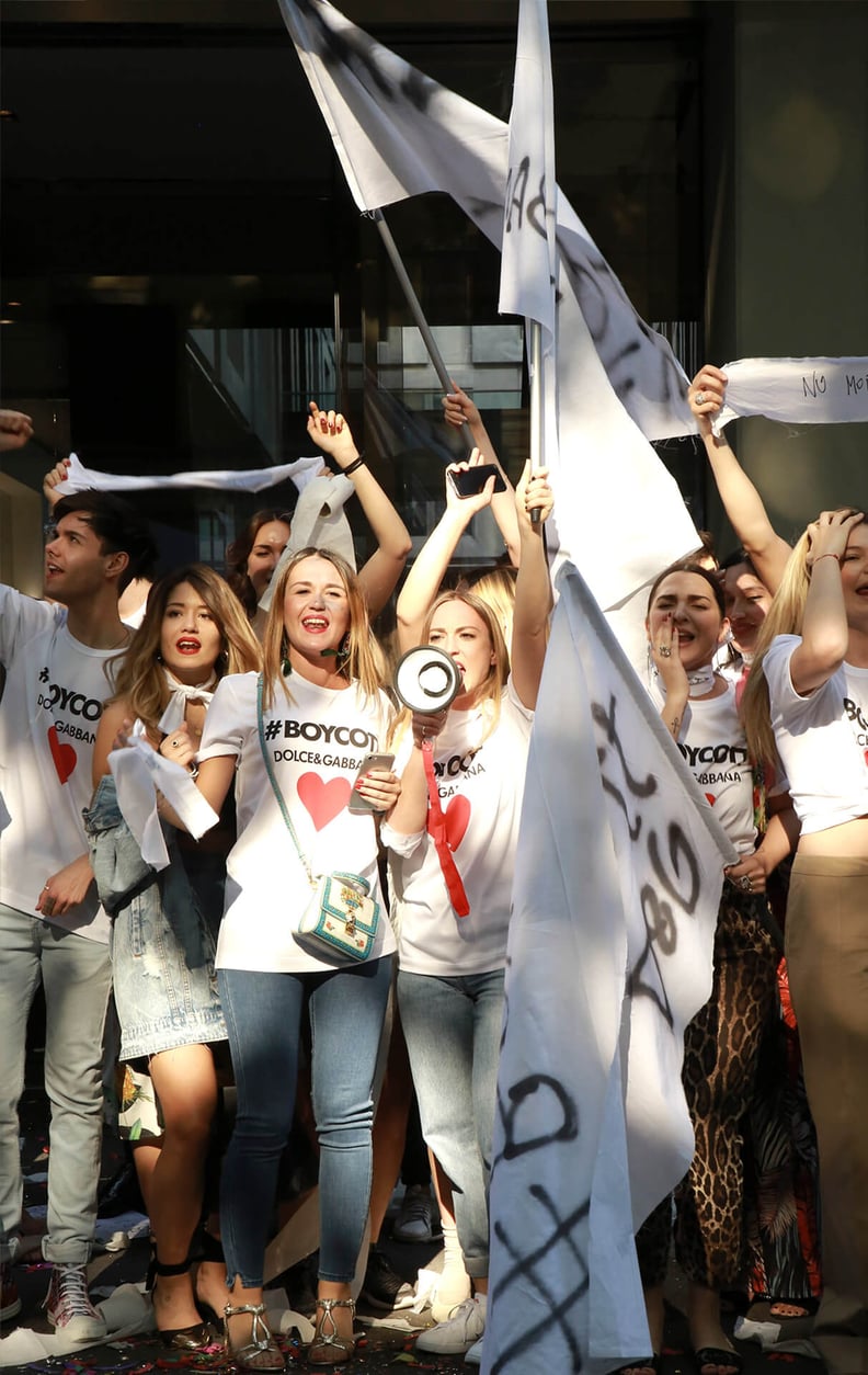 Photos of a Rally in the Streets Can Be Found on Instagram and the D&G Site