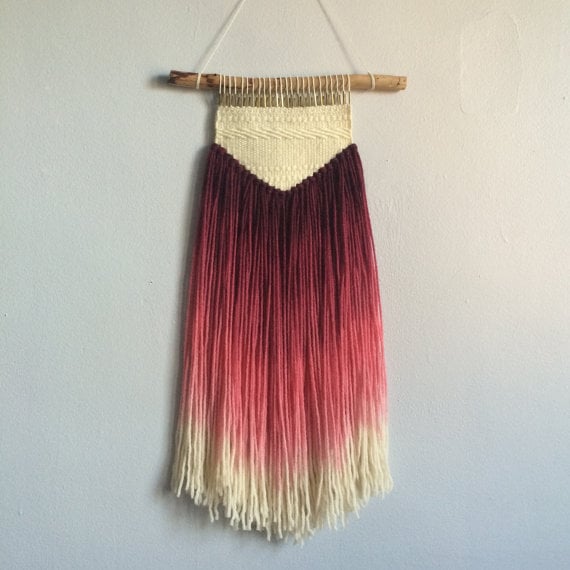 Woven Wall Hanging in Red Ombré