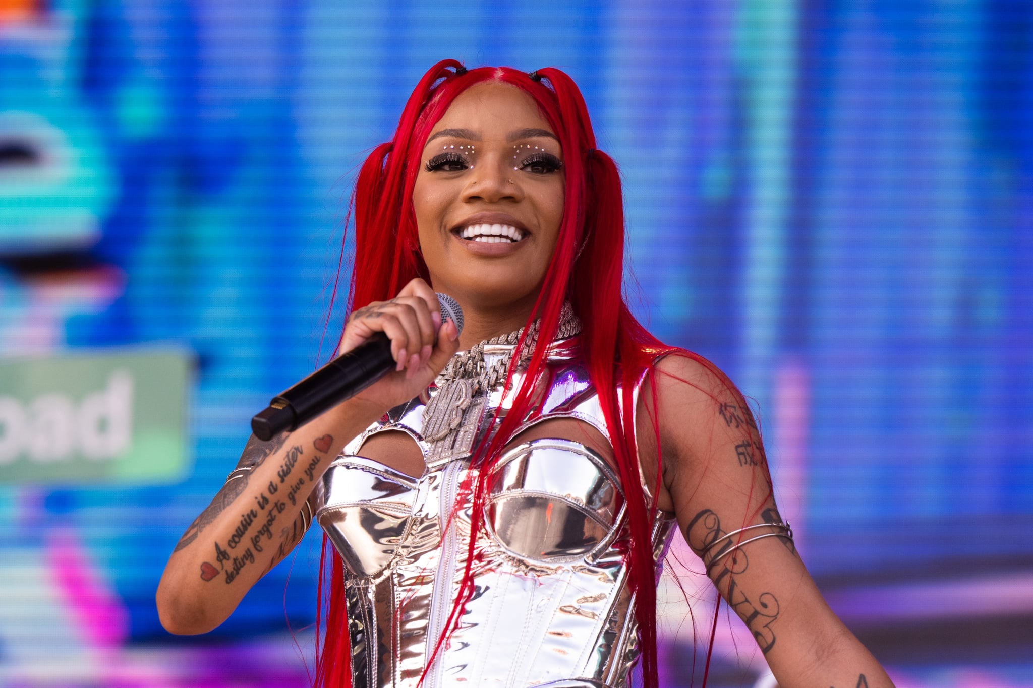 INDIO, CALIFORNIA - APRIL 23: Singer Glorilla performs onstage during Weekend 2, Day 3 of the 2023 Coachella Valley Music and Arts Festival on April 23, 2023 in Indio, California. (Photo by Scott Dudelson/Getty Images for Coachella)