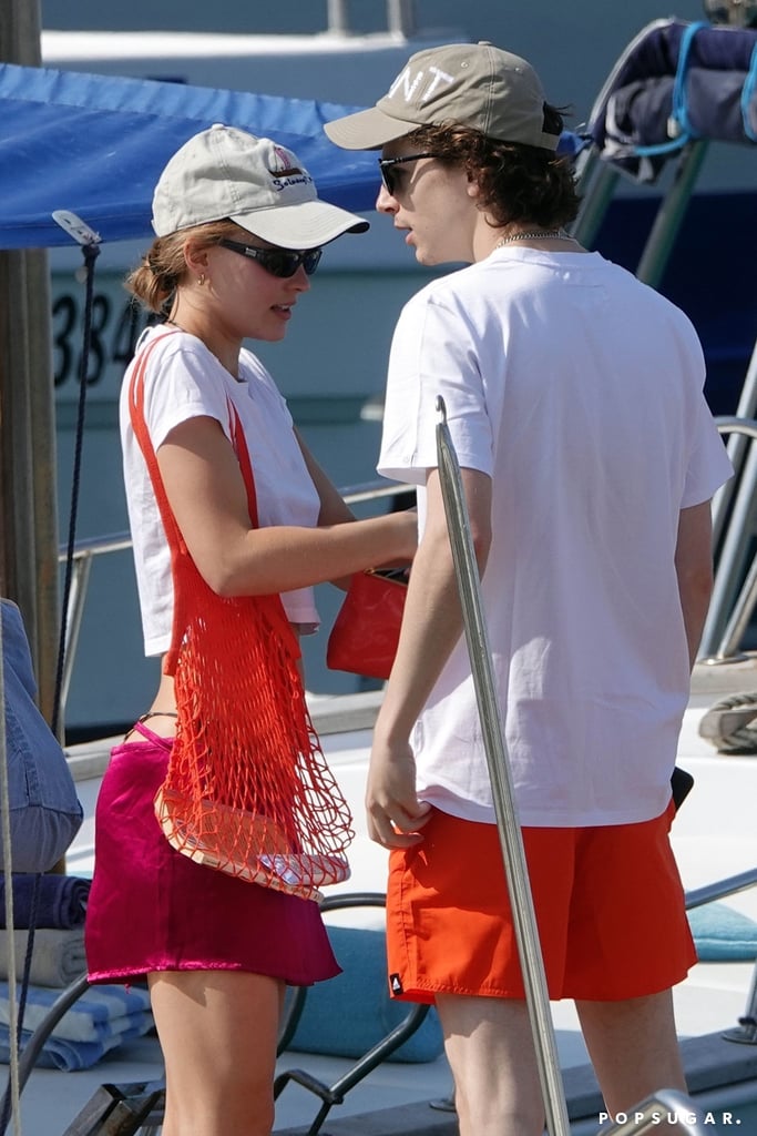 Timothée Chalamet And Lily Rose Depp Kiss On Boat Pictures Popsugar 