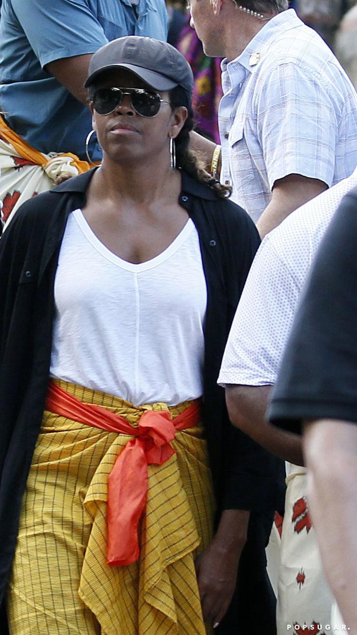 Michelle Obama Wearing Hoop Earrings