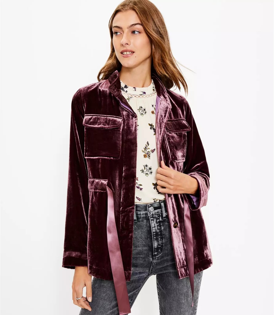Something Luxe Loft Velvet Utility Jacket Best New Clothes And Accessories For December 2021 