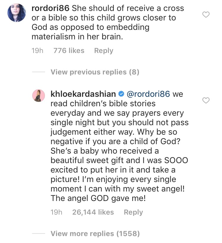 The Comments on Khloé's Post