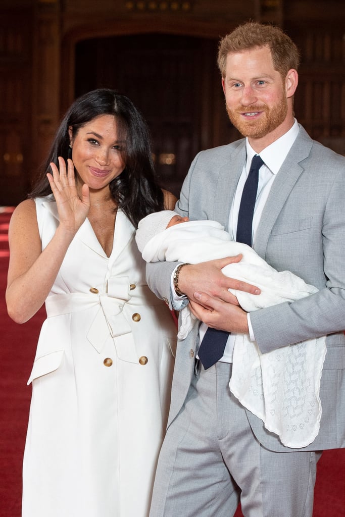 Meghan Markle White Trench Dress in Baby Pictures