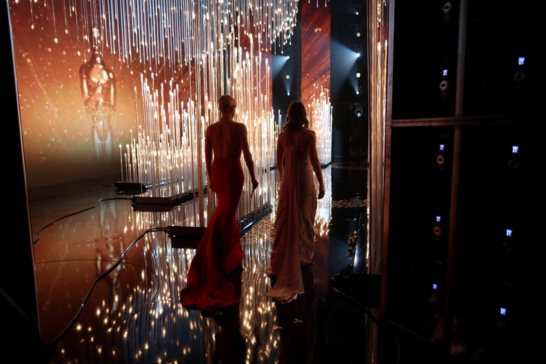 Charlize Theron and Emily Blunt's Silhouettes as They Took the Stage