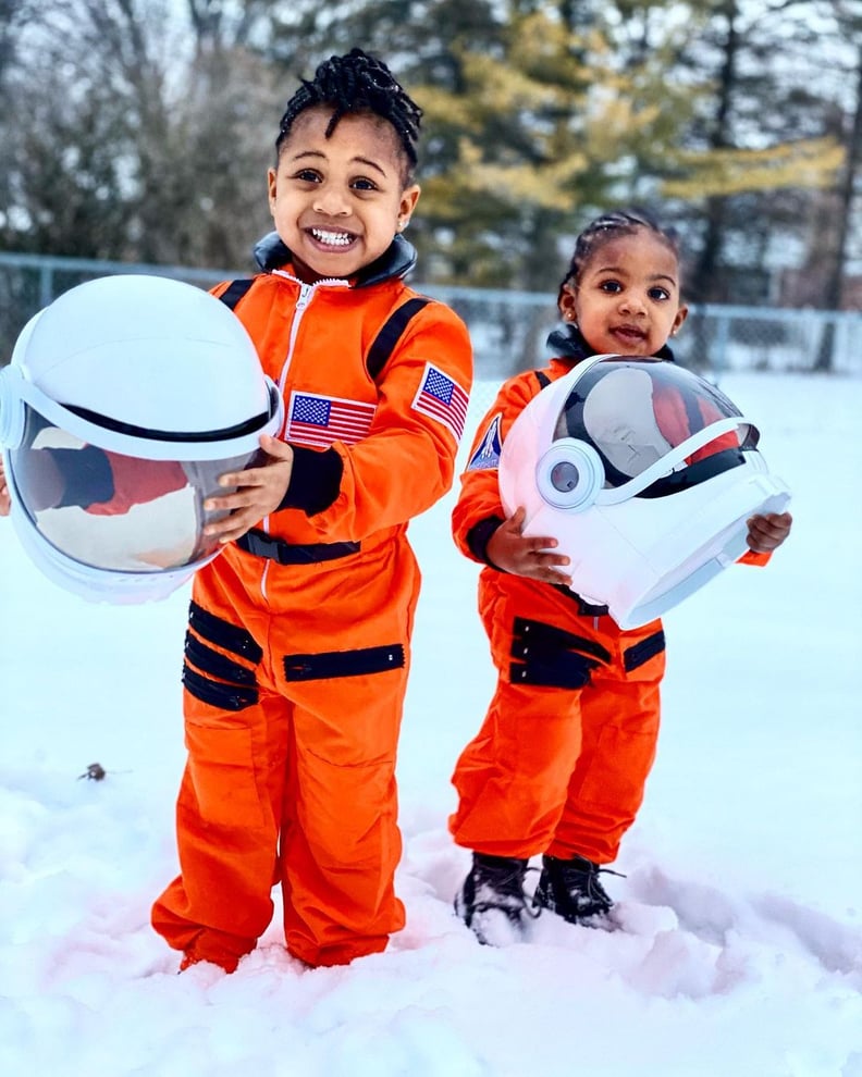 Karington and Kaidence Dressed Up as Dr. Mae C. Jemison