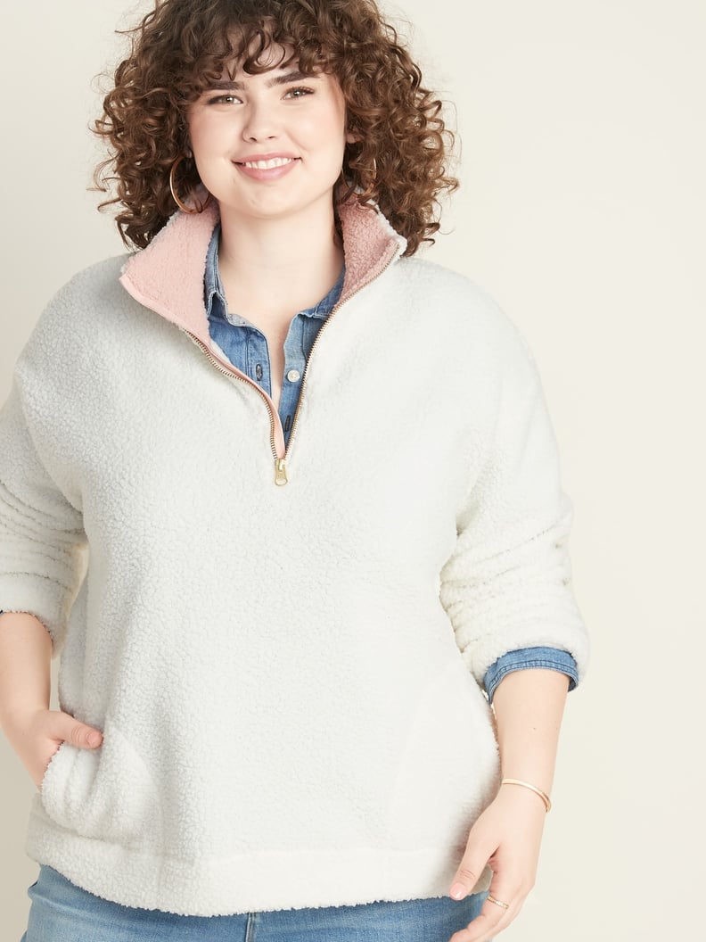Old Navy Curve Sherpa 1/4-Zip Pullover