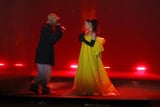 Ariana Grande Performs With Kid Cudi in an Immaculate Yellow Bow Gown and Opera Gloves
