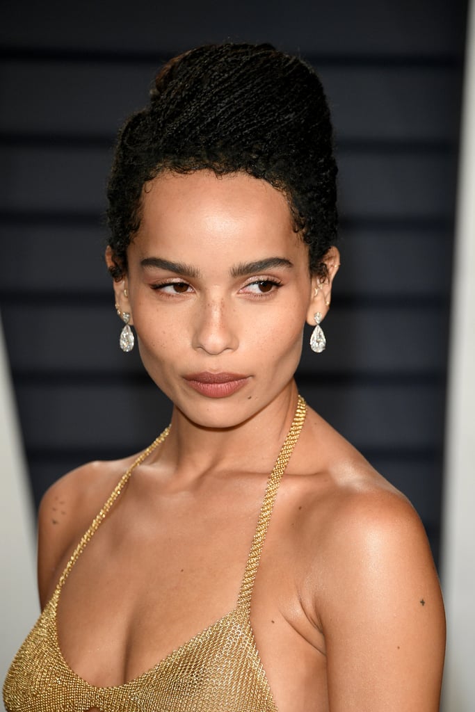 Zoe Kravtiz Gold Bra at Oscars Afterparty 2019