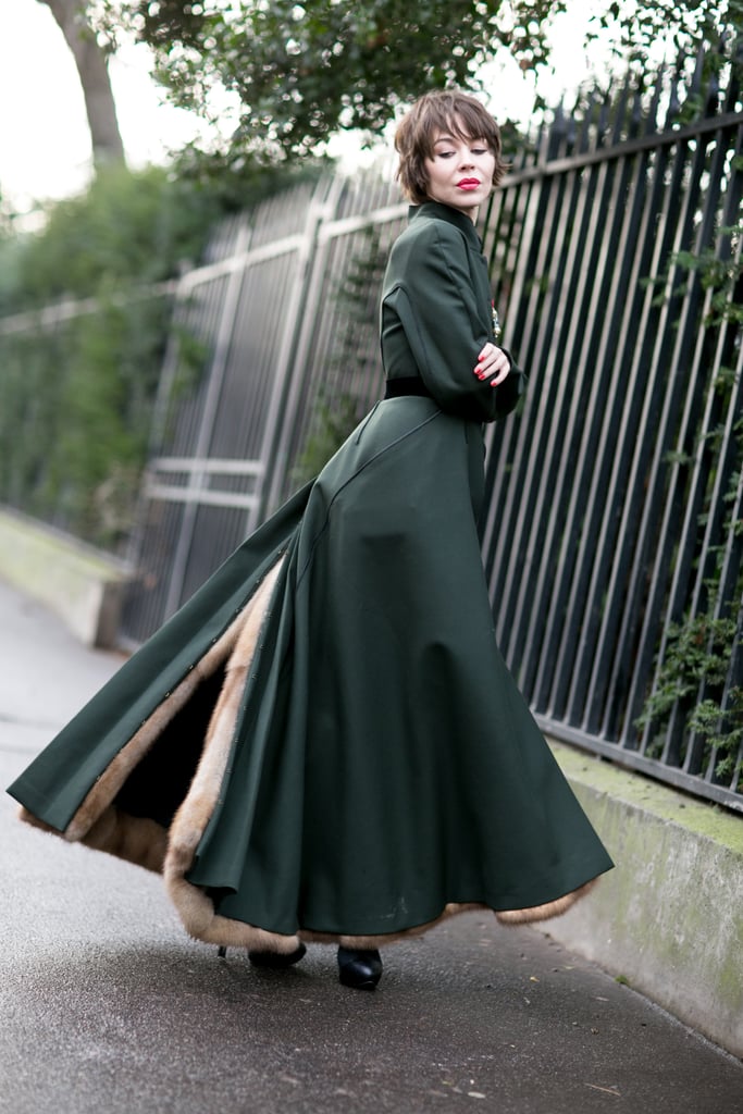 Ulyana Sergeenko showed off her street style couture with a romantic twirl.