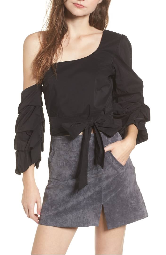 ruffled one shoulder