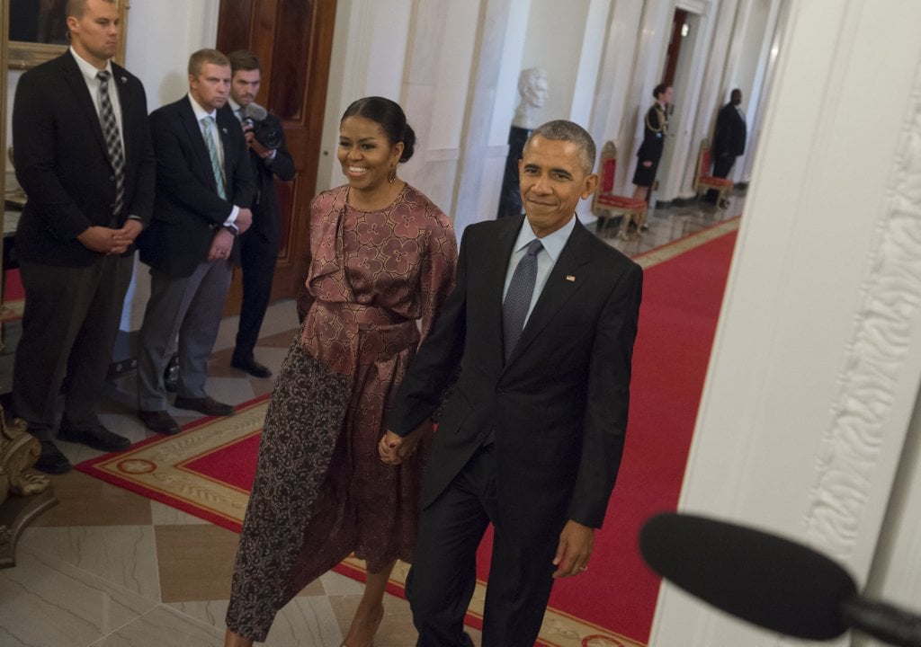 Michelle beamed with pride at Barack's final Medal of Freedom ceremony in November 2016.